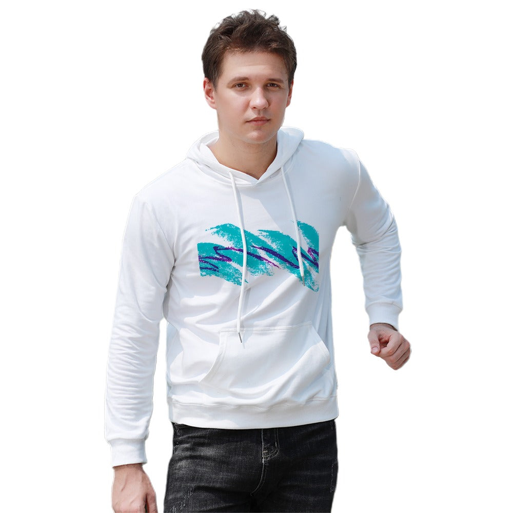 90s Jazz Solo Paper Cup Pattern Men's Hooded Sweatshirt