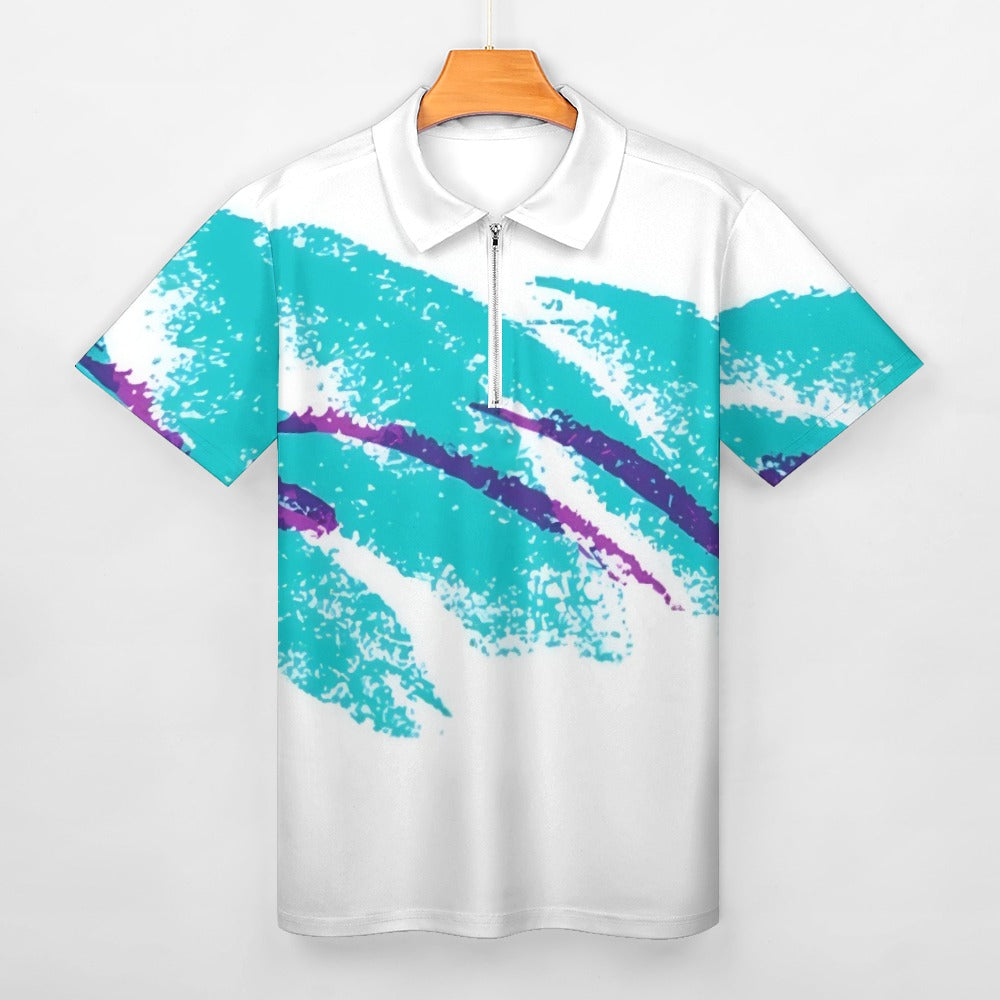 90s Jazz Solo Paper Cup Pattern Short sleeve polo shirt