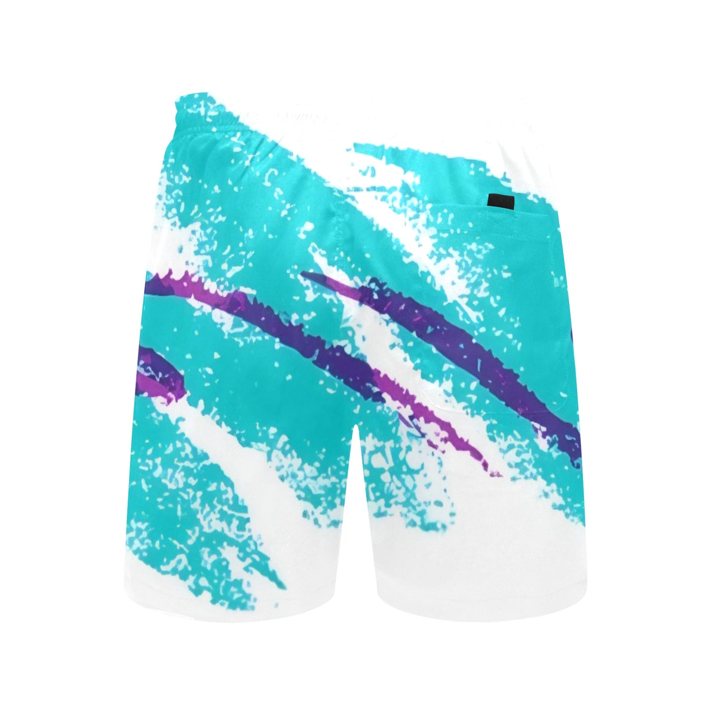 90s Jazz Solo Paper Cup Pattern Men's Mid-Length Beach Shorts