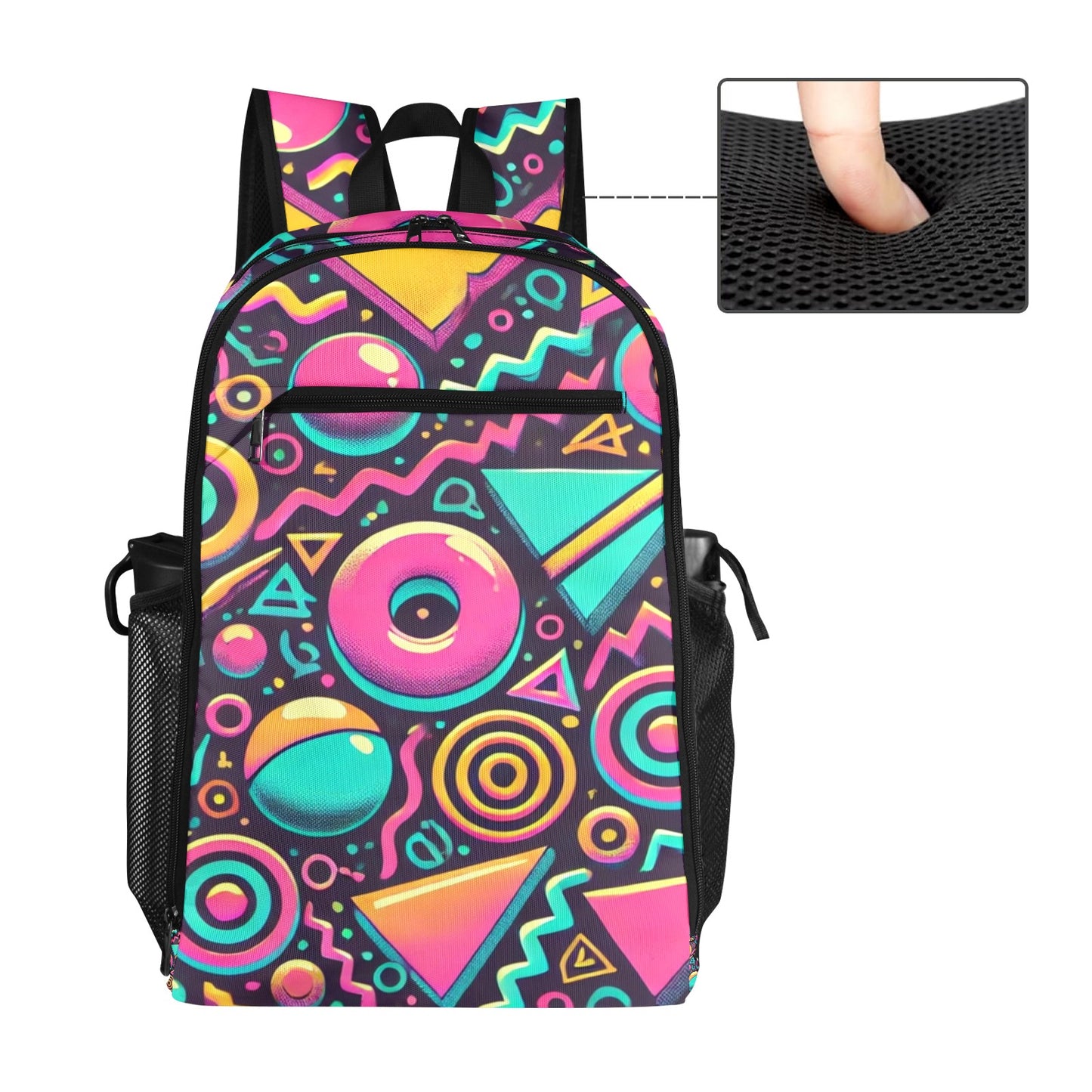 Neon Retro 90s Pattern All Over Print Sports Backpack