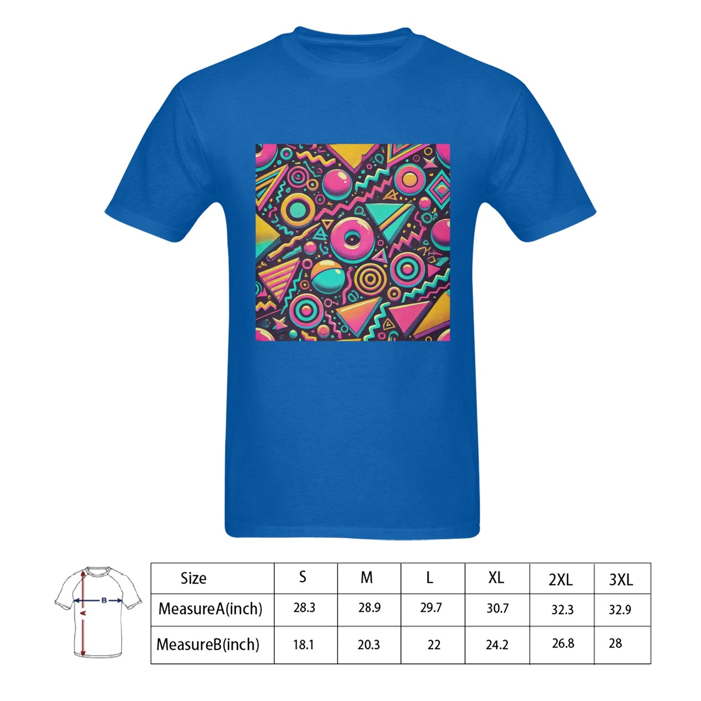 Neon Retro 90s Pattern Men's Gildan T-shirt