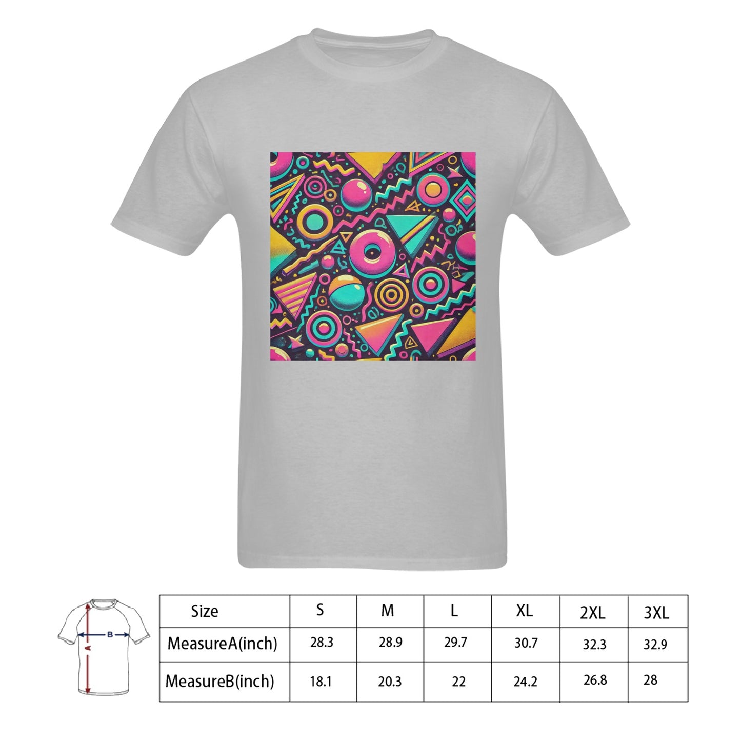 Neon Retro 90s Pattern Men's Gildan T-shirt