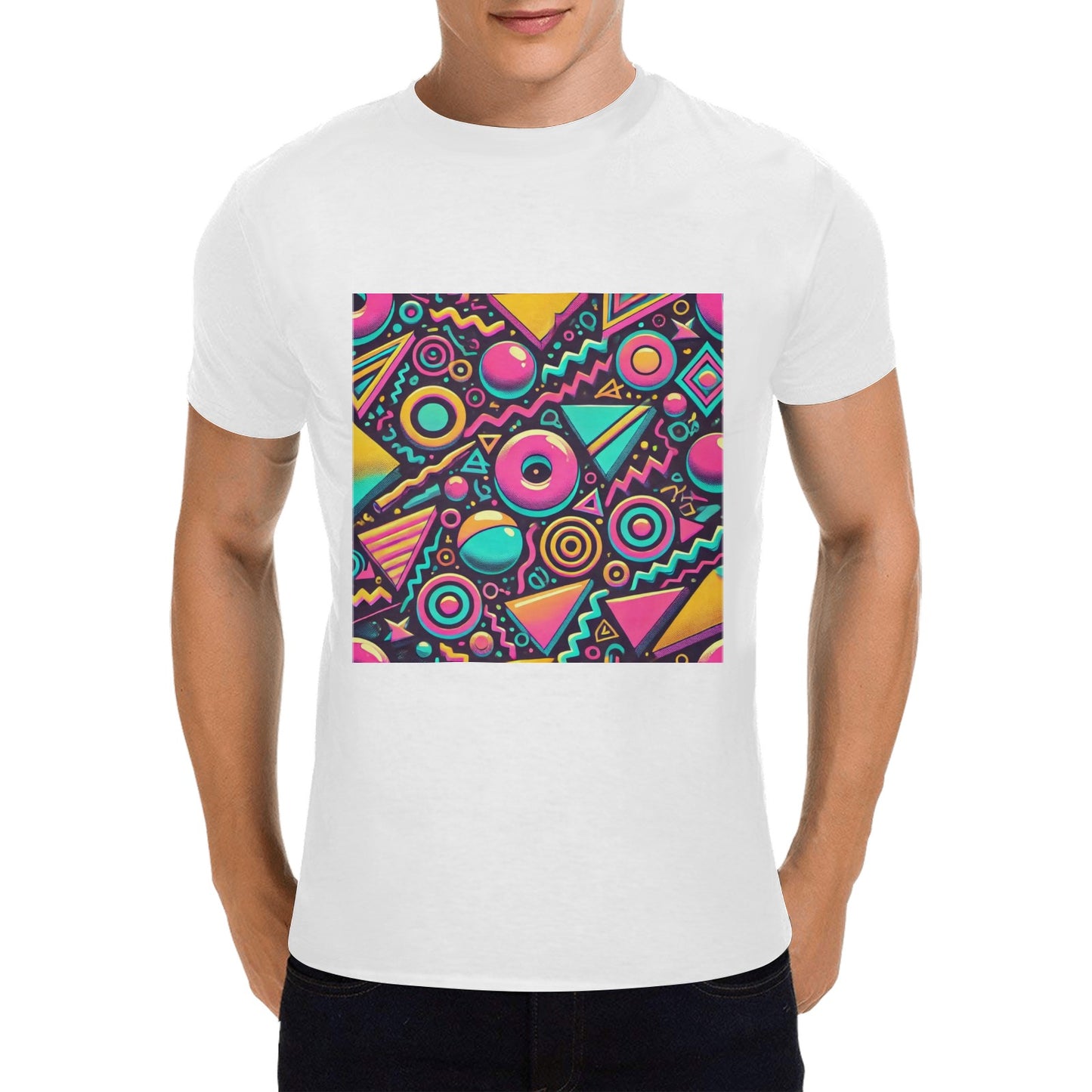 Neon Retro 90s Pattern Men's Gildan T-shirt