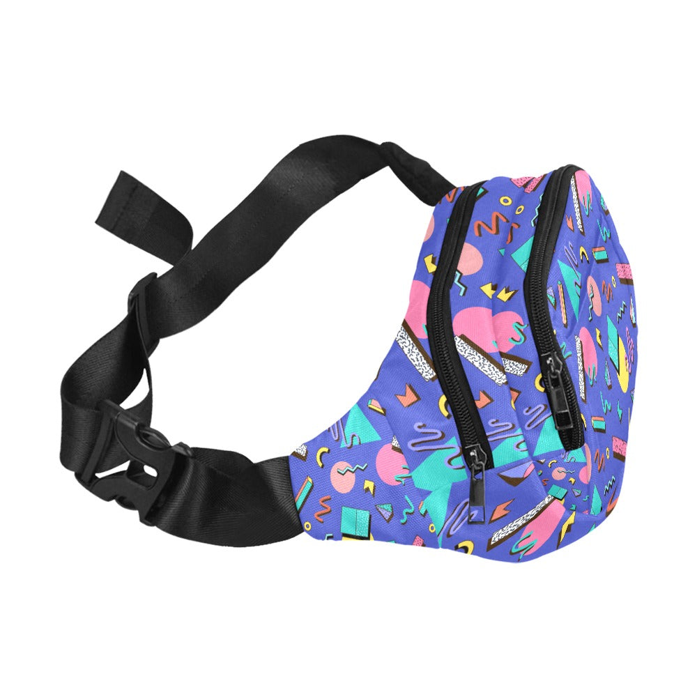 Nostalgic 90s Aesthetic Design Unisex Waist Bag With Front Pocket