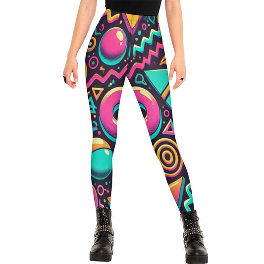 Neon 90s Aesthetic High Waist Leggings