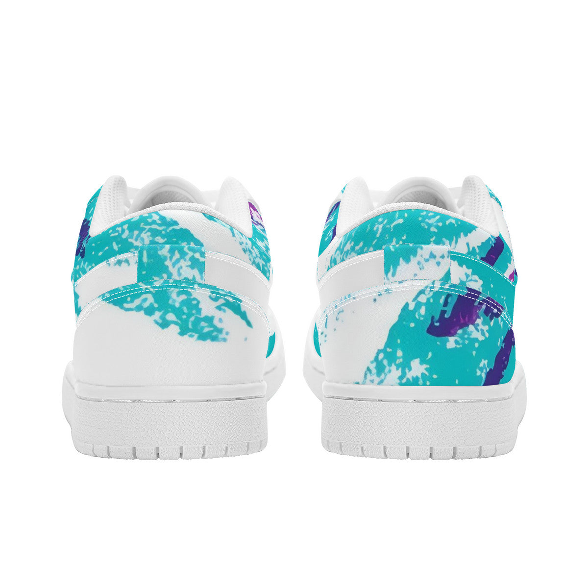 90s Jazz Solo Cup Pattern Unisex Low Top Skateboard Sneakers - White