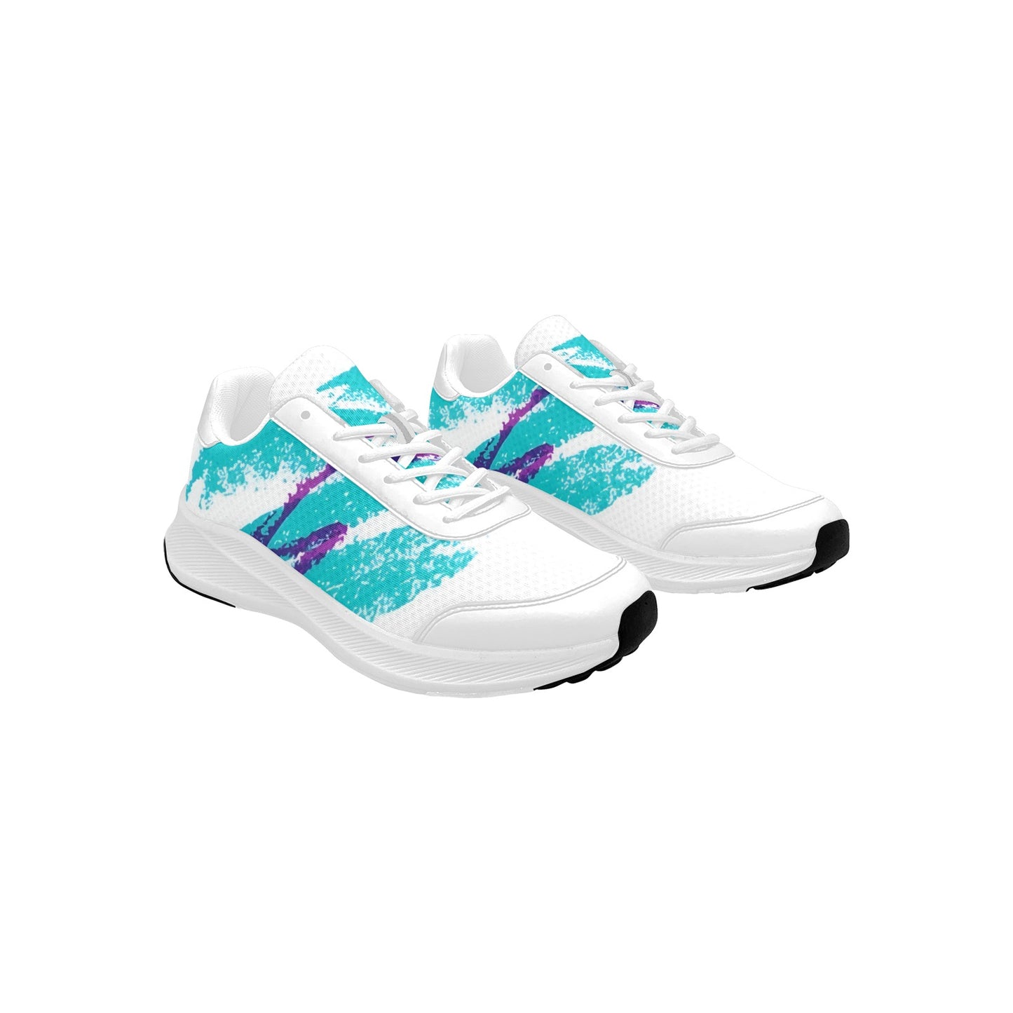 90s Jazz Solo Paper Cup Pattern Women's Mudguard Running Shoes