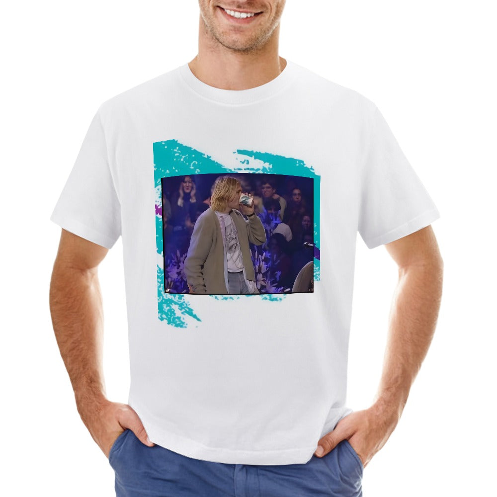 Kurt Cobain X Jazz Solo 90s Pattern Men's T-shirt 100% cotton