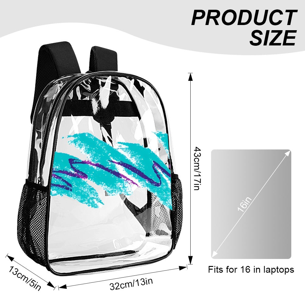 90s Jazz Solo Cup Pattern Transparent Bag - 17 Inch