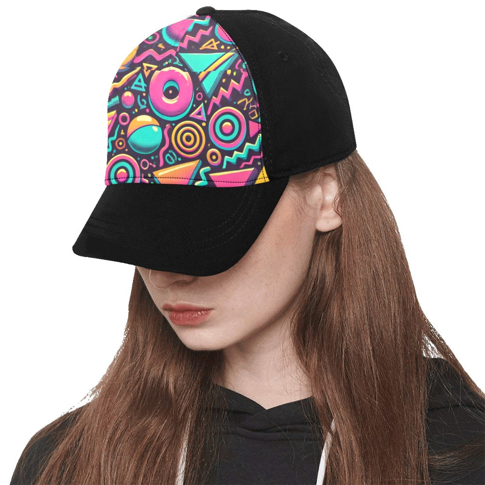 Neon Retro 90s Pattern Snapback Hat