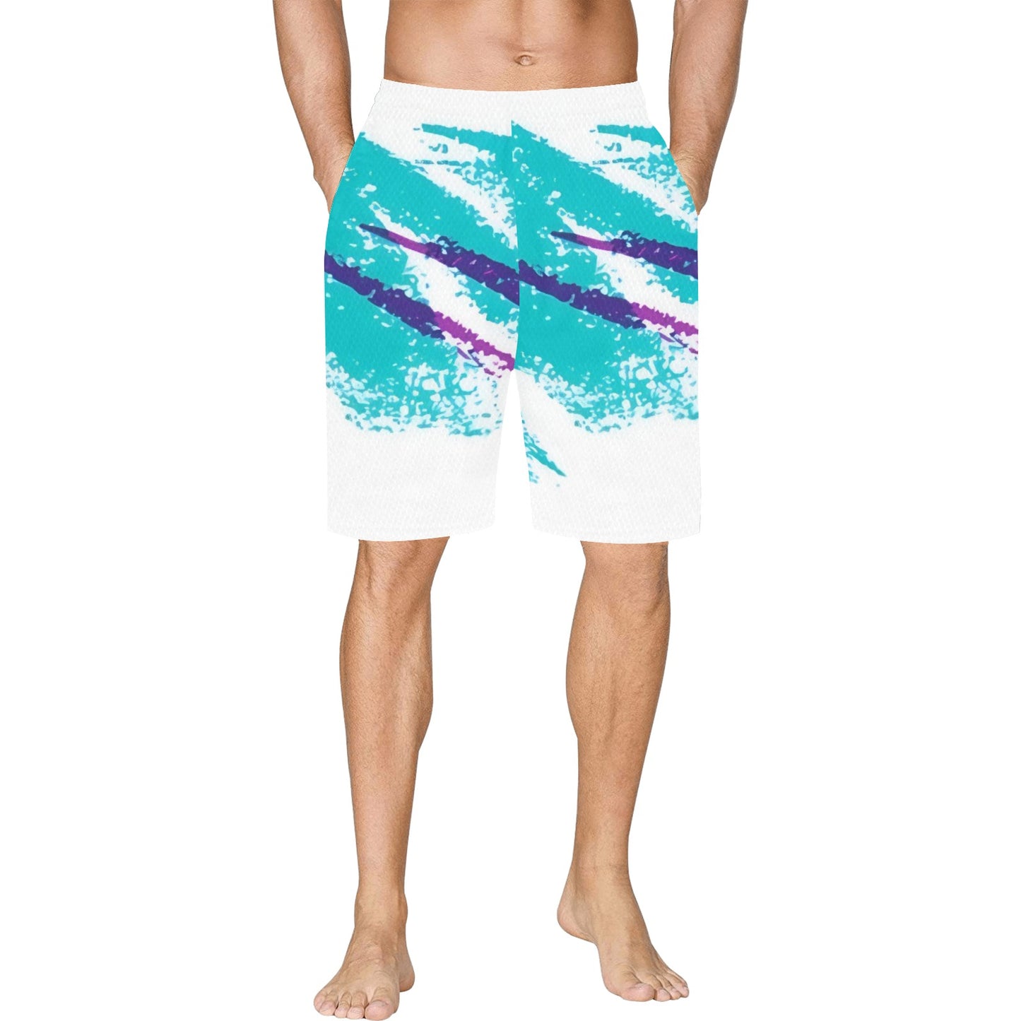 90s Jazz Solo Print All Over Print Basketball Shorts With Pockets