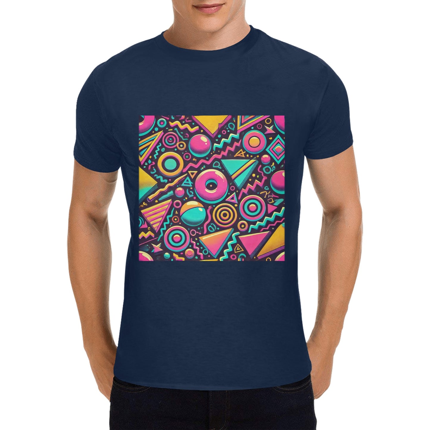 Neon Retro 90s Pattern Men's Gildan T-shirt