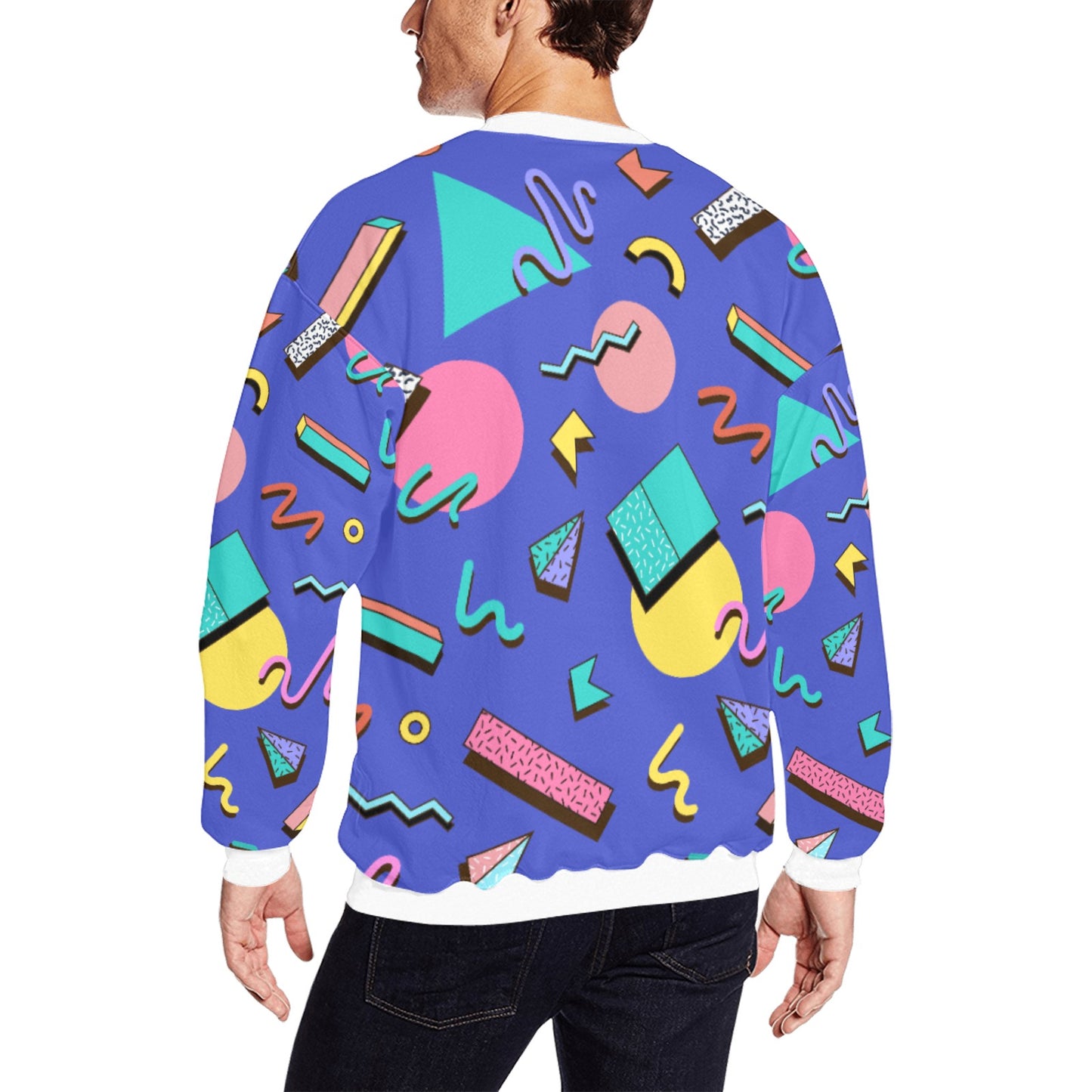 Nostalgic 90s Aesthetic Design Men's All Over Print Sweatshirt