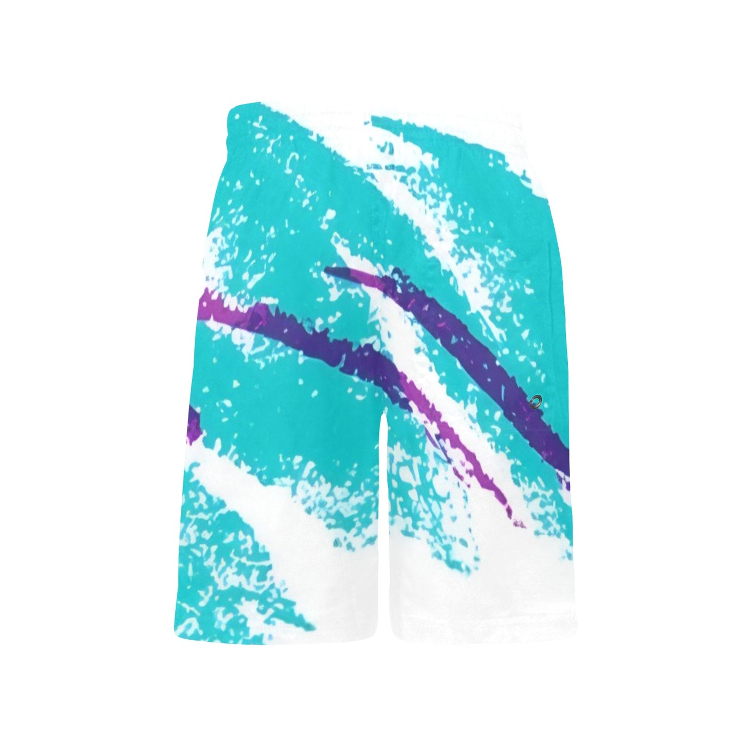 90s Jazz Solo Paper Cup Pattern Boys' Causal Beach Shorts