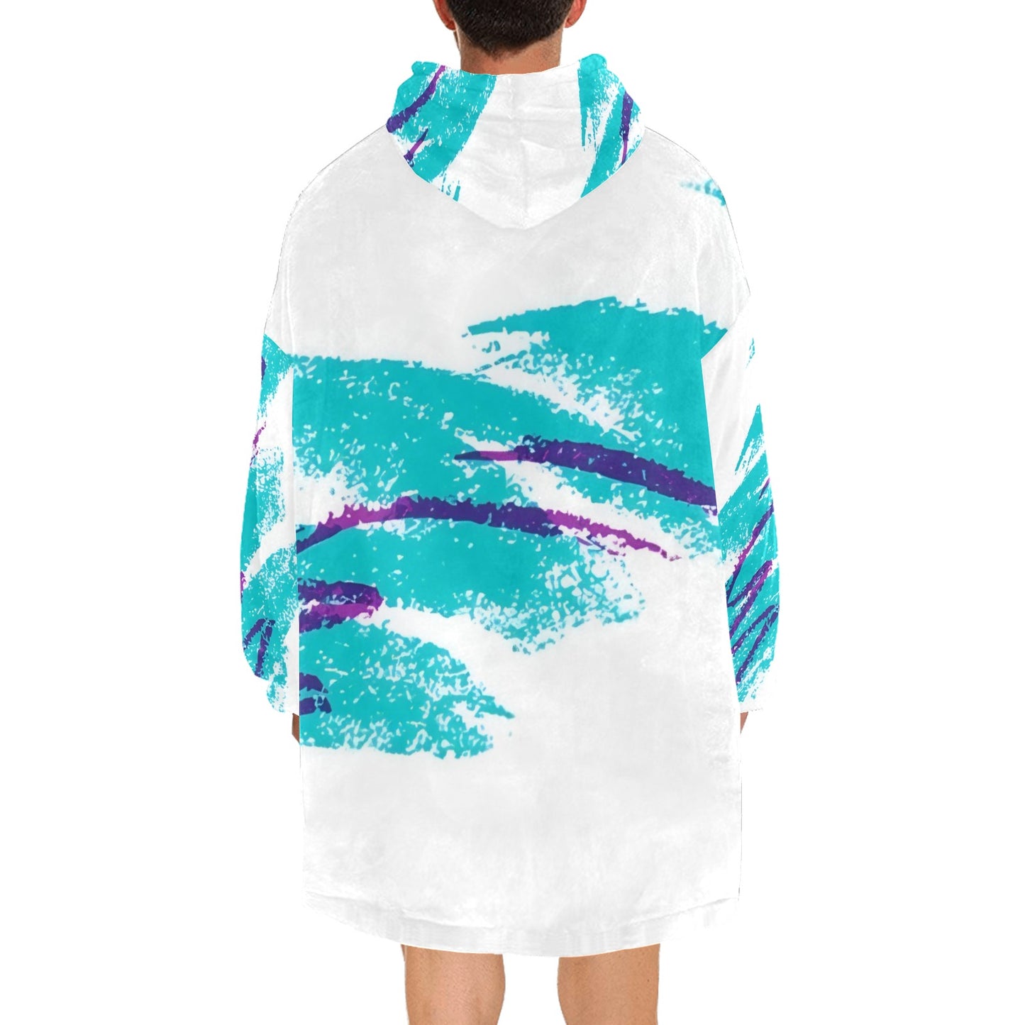 90s Jazz Solo Pattern Blanket Hoodie for Men