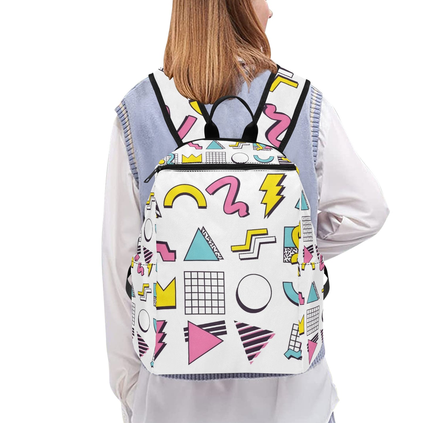 90s White Aesthetic Design Lightweight Casual Backpack