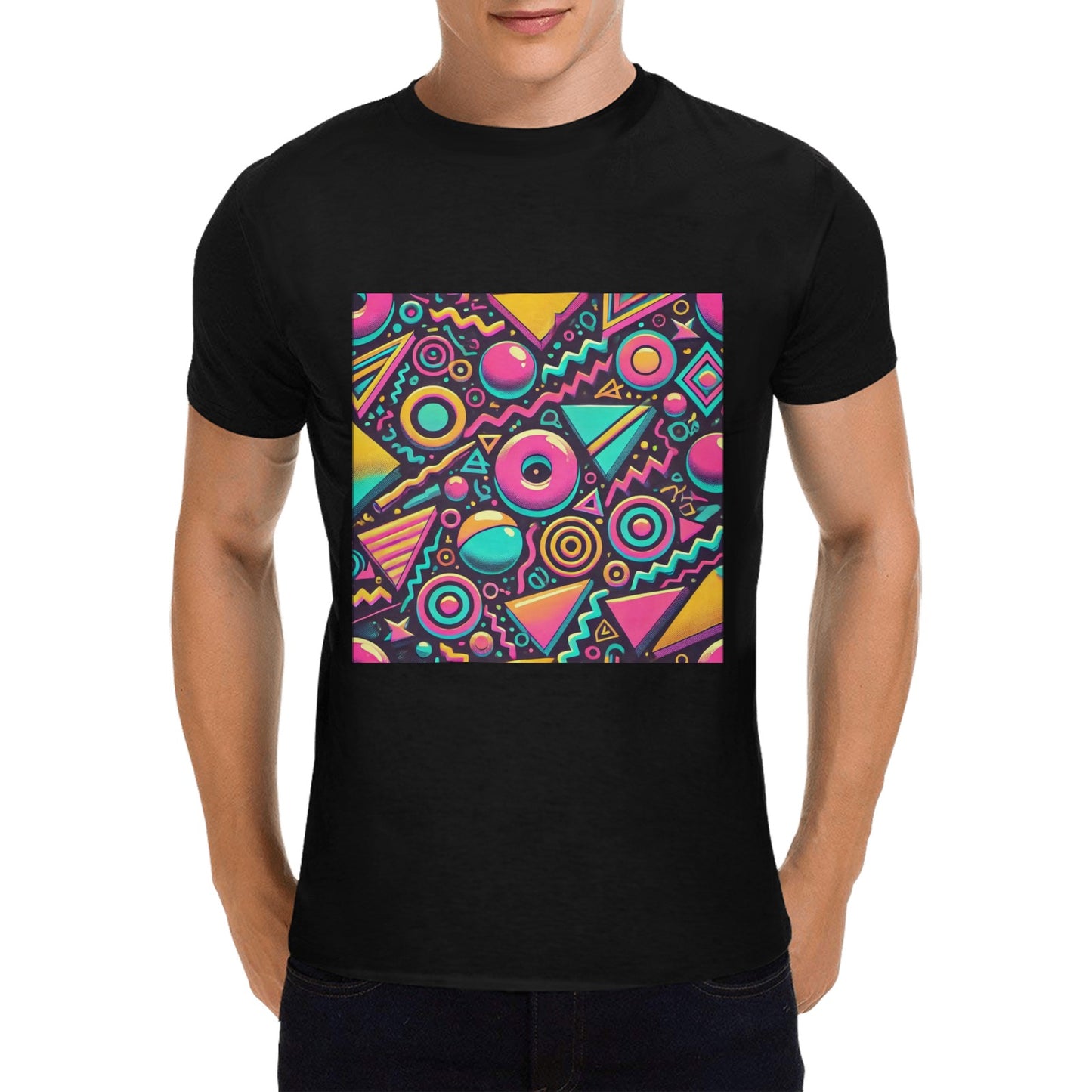 Neon Retro 90s Pattern Men's Gildan T-shirt