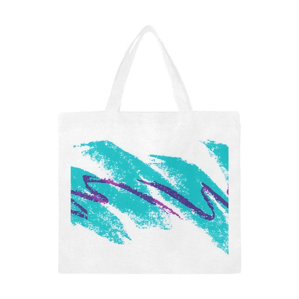 90s Jazz Solo Paper Cup Pattern Canvas Tote Bag(Large)