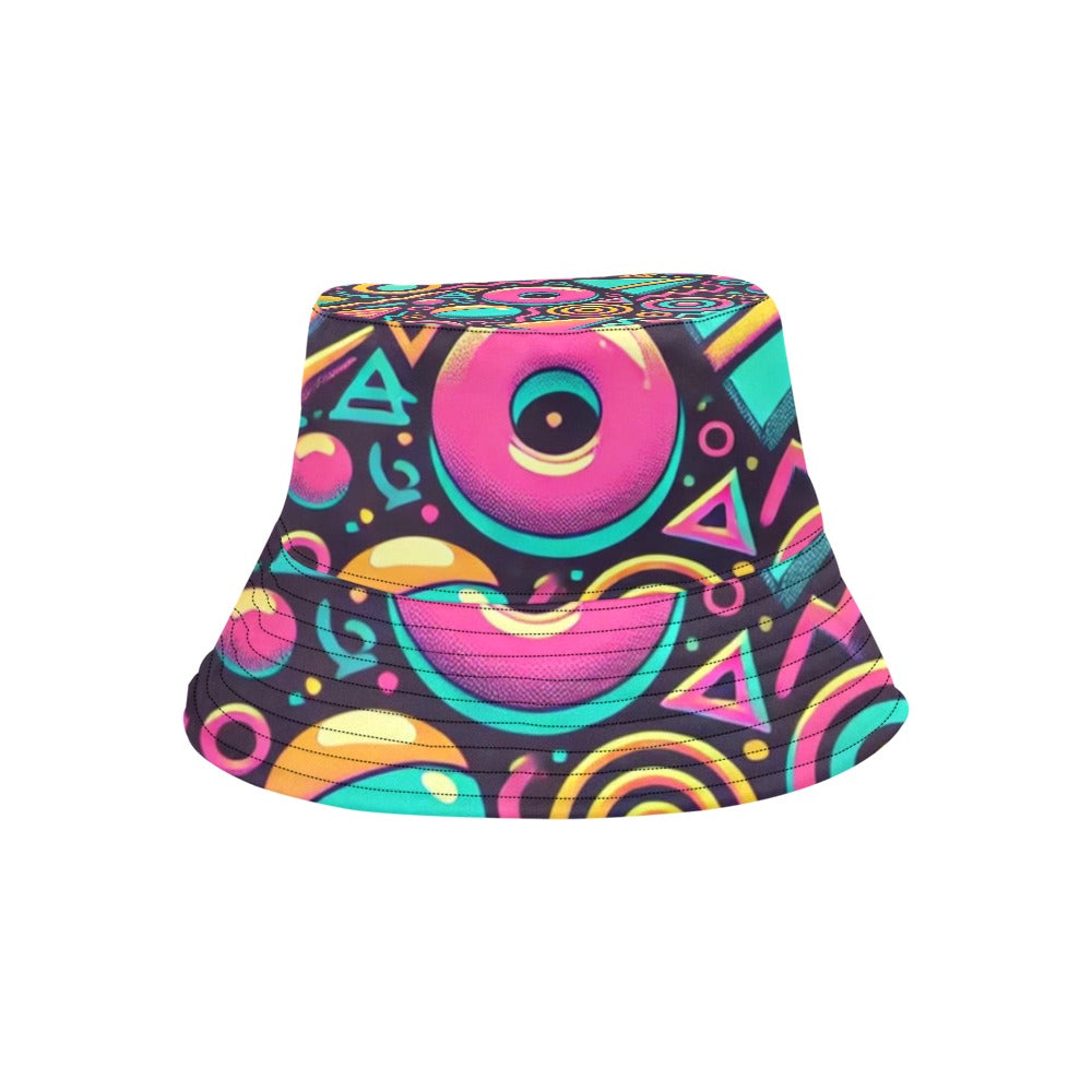 Neon Retro 90s Pattern Men's Bucket Hat