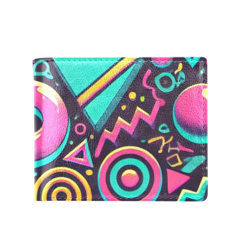 Neon Retro 90s Pattern Bifold Wallet with Coin Pocket