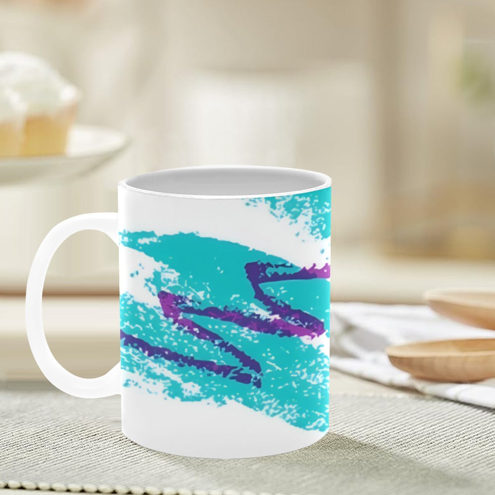 90s Jazz Solo Paper Cup Pattern Classic White Mug (11 OZ)