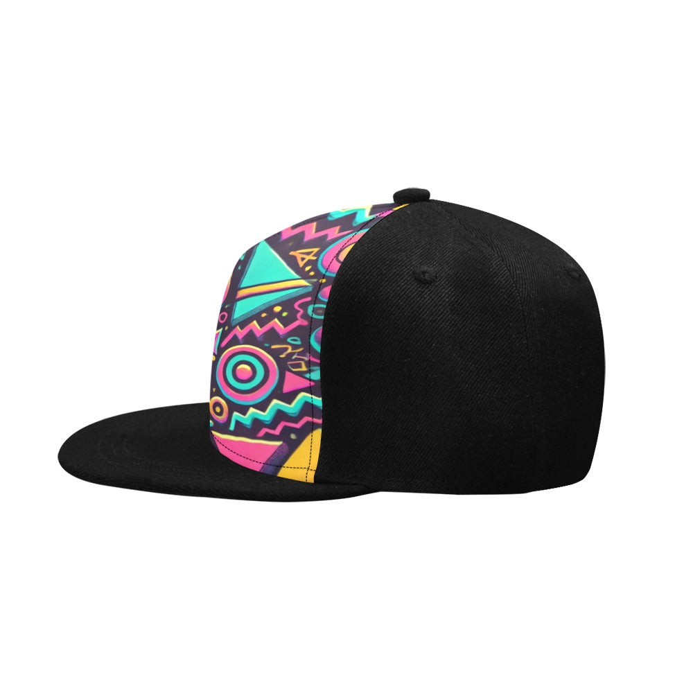 Neon Retro 90s Pattern Snapback Hat