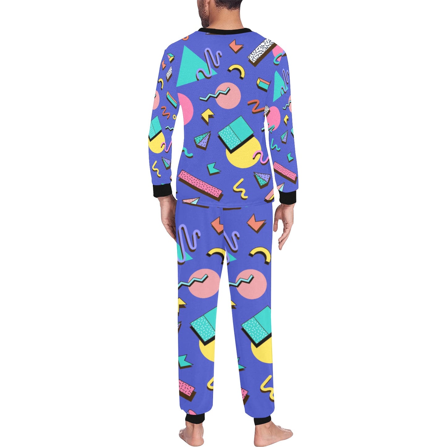 Nostalgic 90s Aesthetic Design Men's All Over Print Pajama Set