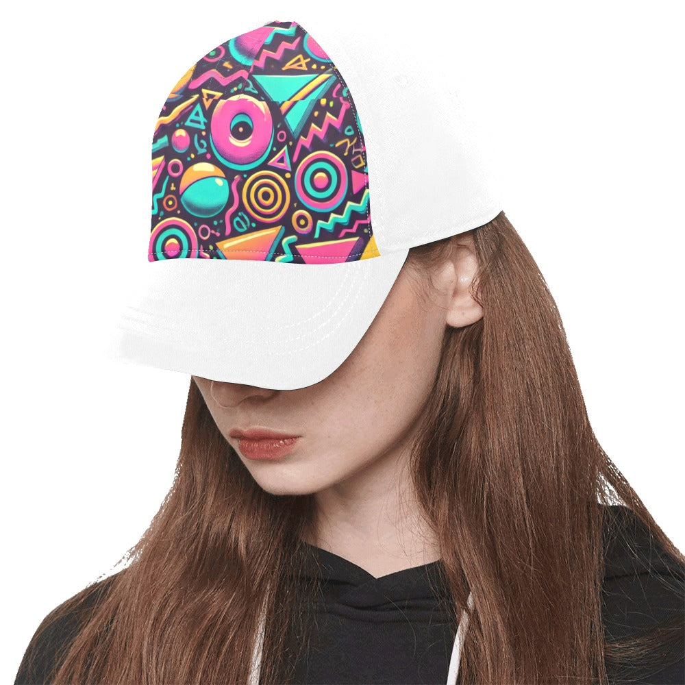 Neon Retro 90s Pattern Snapback Hat