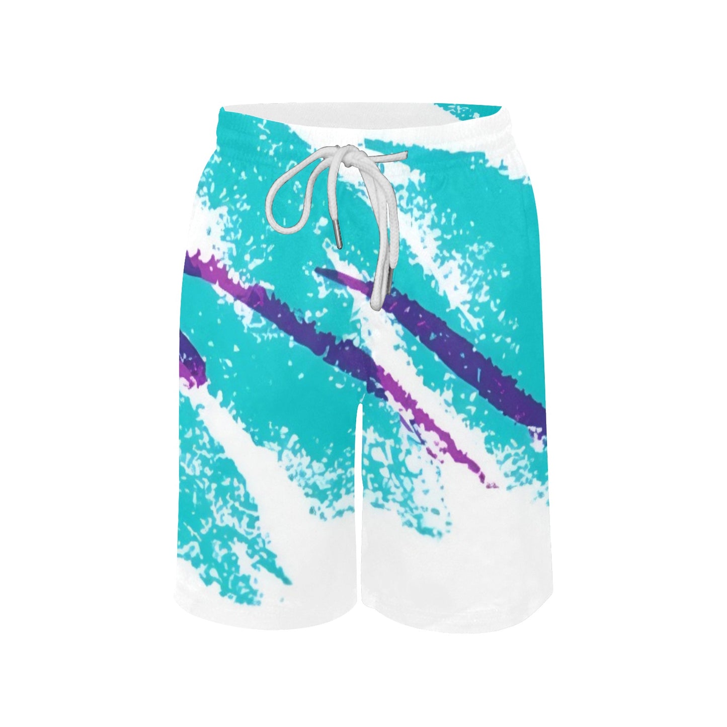 90s Jazz Solo Paper Cup Pattern Boys' Causal Beach Shorts