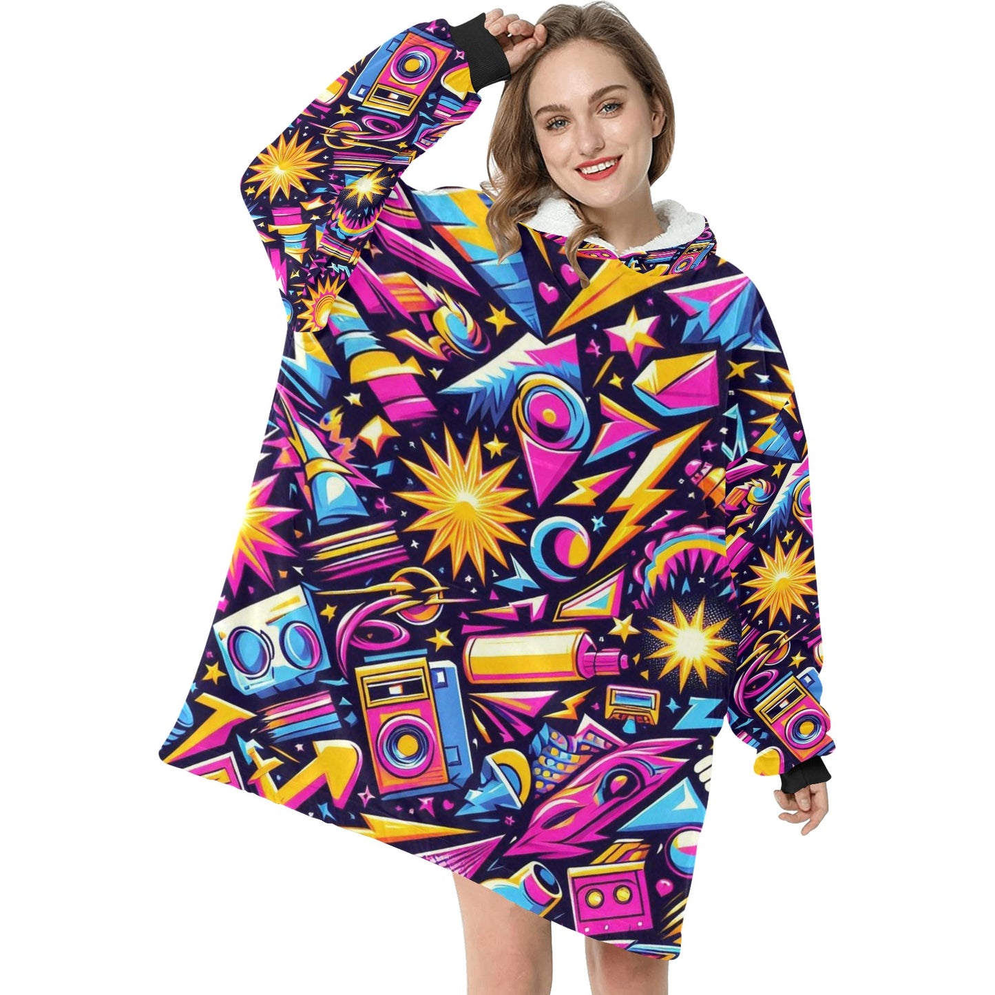 90s Sonic BOOM! Women's Blanket Hoodie