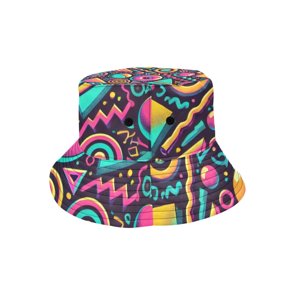 Neon Retro 90s Pattern Men's Bucket Hat