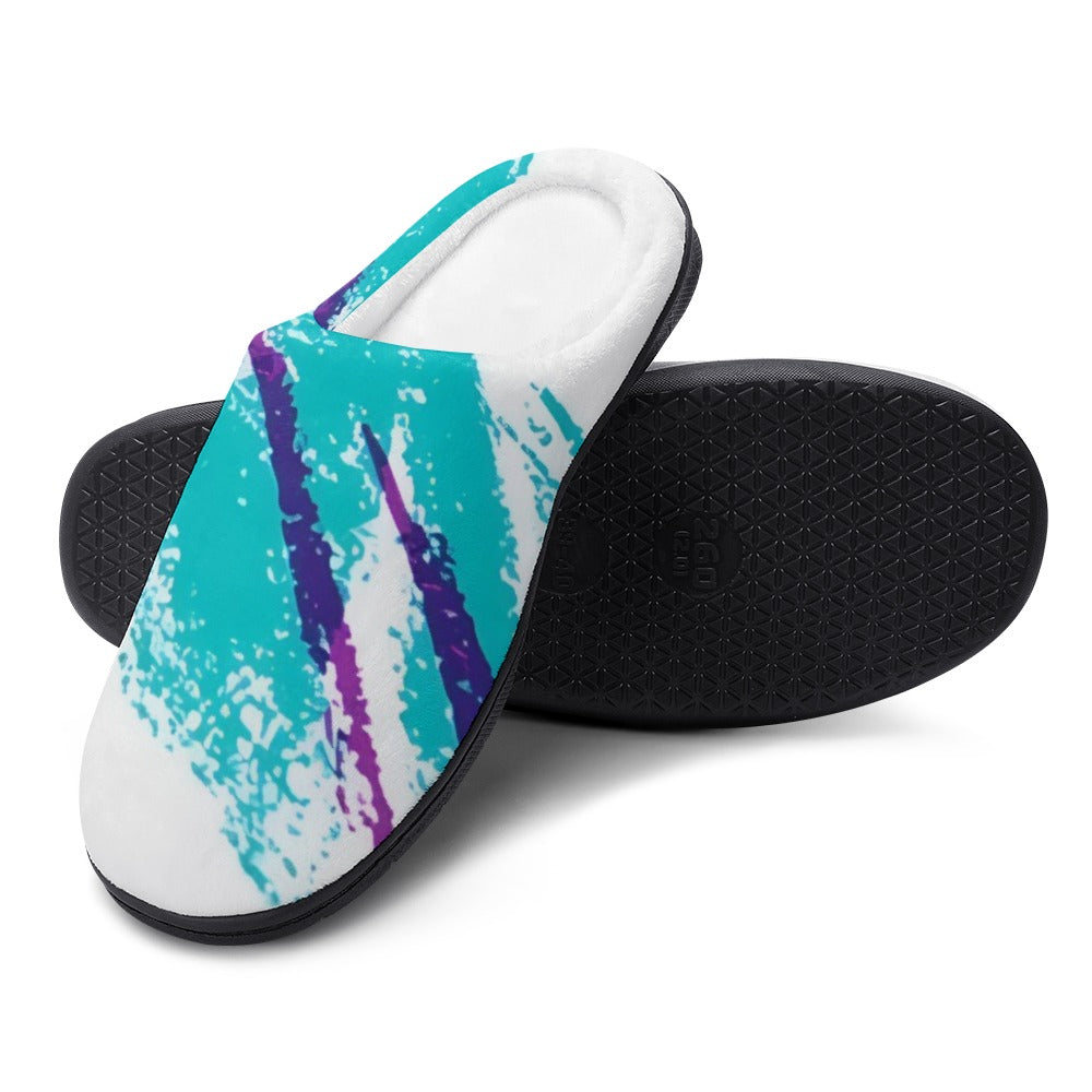 90s Jazz Solo Paper Cup Pattern Cotton slippers