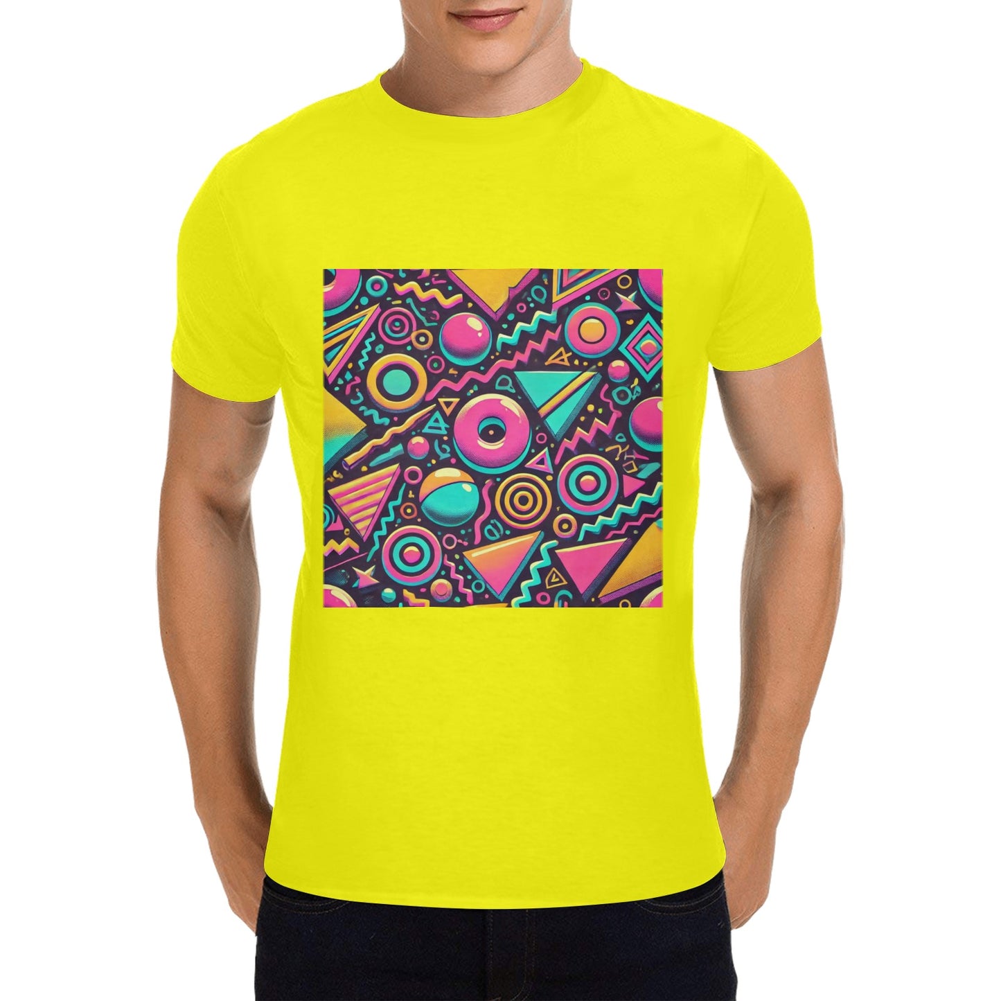 Neon Retro 90s Pattern Men's Gildan T-shirt