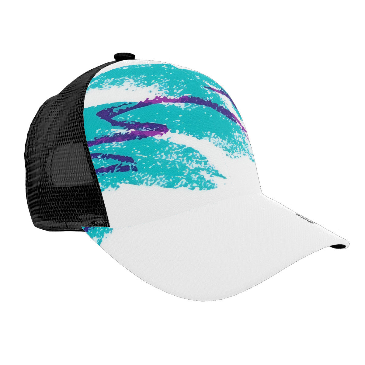 90s Jazz Solo Cup Pattern Brim Mesh Baseball Cap