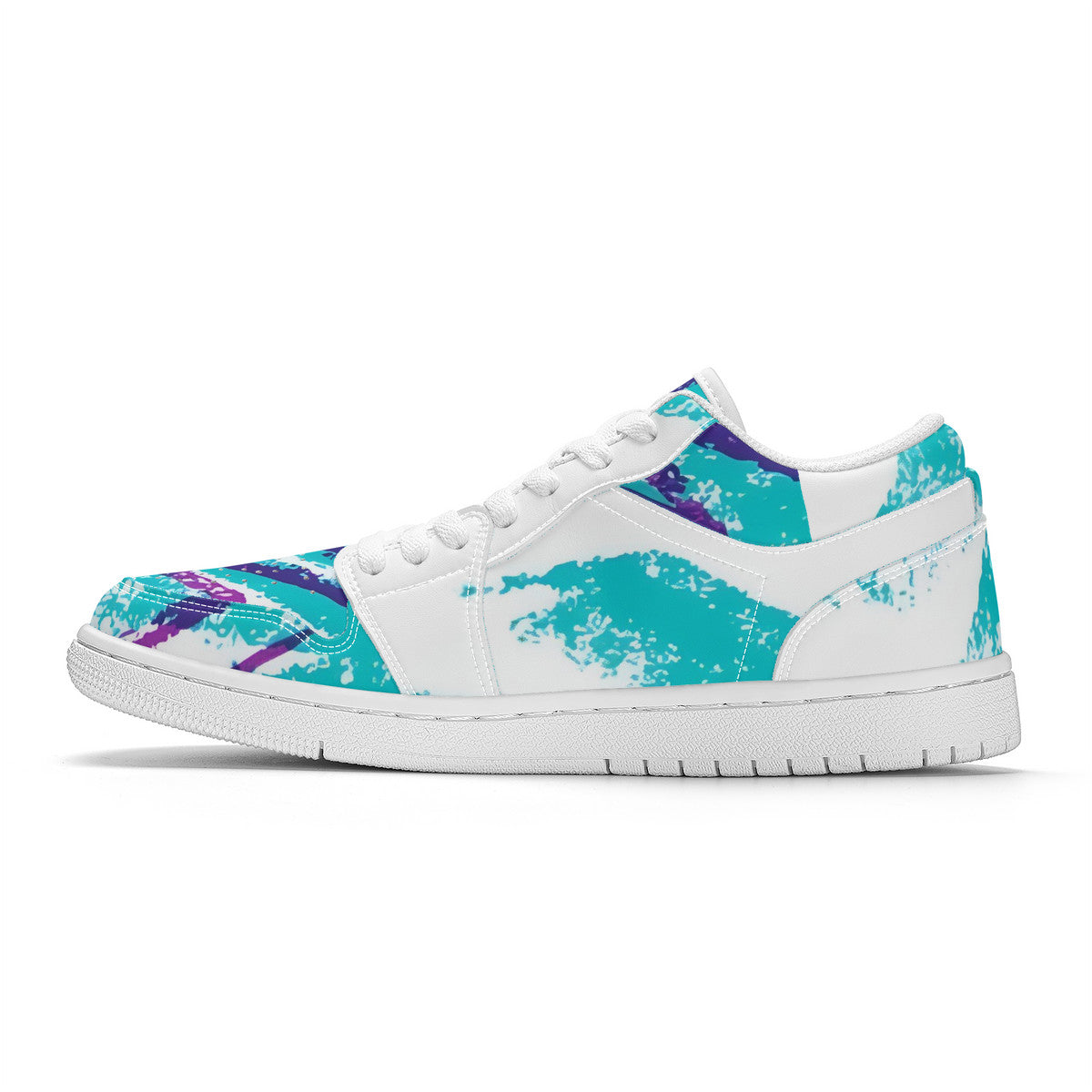 90s Jazz Solo Cup Pattern Unisex Low Top Skateboard Sneakers - White